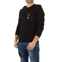 Herren Pullover mit Medaille - schwarz