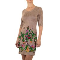 Damen Kleid blühte - khaki