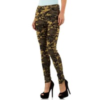 Damen Slim Fit Jeans - Armee
