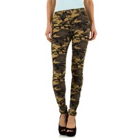 Damen Slim Fit Jeans - Armee