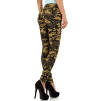 Damen Slim Fit Jeans - Armee