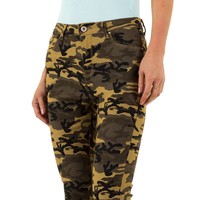 Damen Slim Fit Jeans - Armee