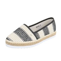 Damen Espadrilles - schwarz / beige