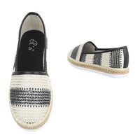 Damen Espadrilles - schwarz / beige