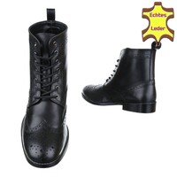 Herren Leder Stiefeletten - schwarzes Leder