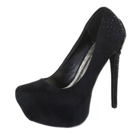 Damen Stiletto mit Schlössern - schwarz