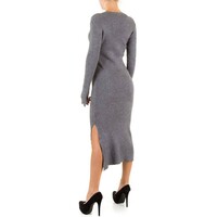 Langes Damen Kleid - grau