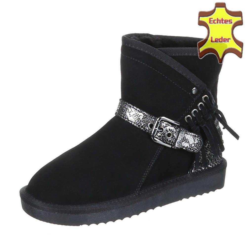Neckermann Leren Dames Boots Met Gesp Zwart neckermann kopen in de aanbieding