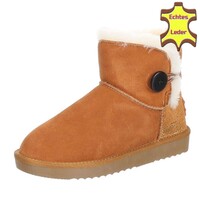 Leder Damen Stiefel - Kamel