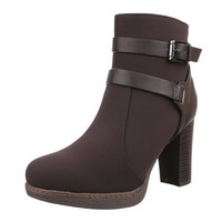 Damen Stiefeletten mit Doppelschnalle - braun