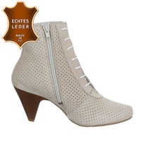 Leder Stiefeletten Damen - Puder