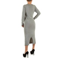 Langes Damen Kleid - grau