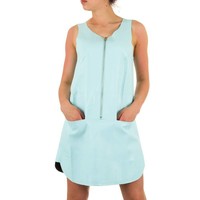 Damen Lederlook Kleid - L.groen