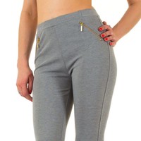 Damen Legging mit seitlichen Reißverschlüssen - L.grau