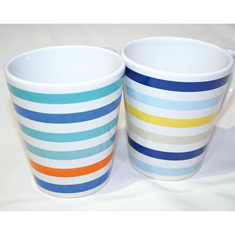 Neckermann Koffiekopje Streep Design 250 Ml Conische Vorm neckermann kopen in de aanbieding