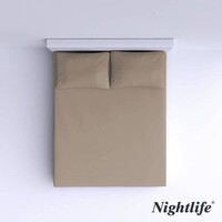 Glattbaumwolle Spannbetttuch 160x200cm - Taupe