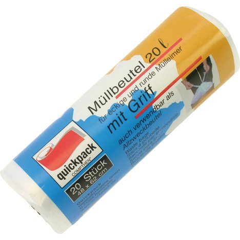 Quickpack Vuilniszak Met Draaglus 20Liter 20Stuks Op Rol 10My quickpack kopen in de aanbieding