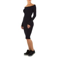 Lange Damen Kleid Gr. eine Größe - schwarz