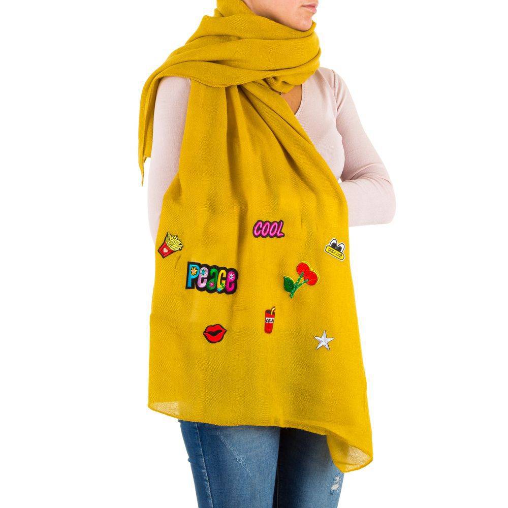 Best Fashion Dames Sjaal Gr Een Maat Geel best fashion kopen in de aanbieding