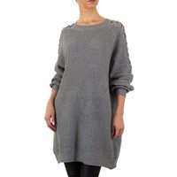 Geräumige Damen Sweater Gr. eine Größe - grau