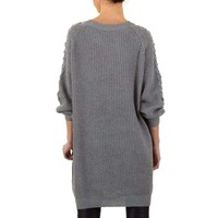 Geräumige Damen Sweater Gr. eine Größe - grau