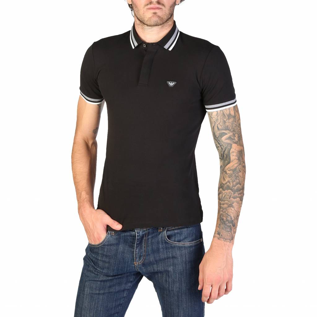 Emporio Armani Heren Polo 3Z1F69 Zwart emporio armani kopen in de aanbieding