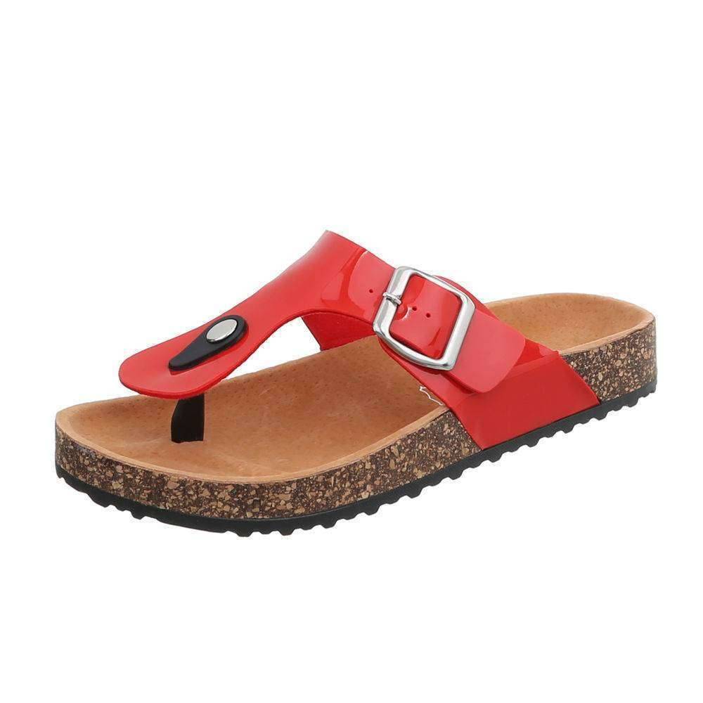 Neckermann Dames Platte Slippers Rood neckermann kopen in de aanbieding