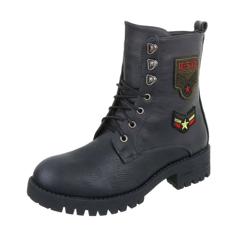 Neckermann Dames Boots In Us Navy Style Zwart neckermann kopen in de aanbieding