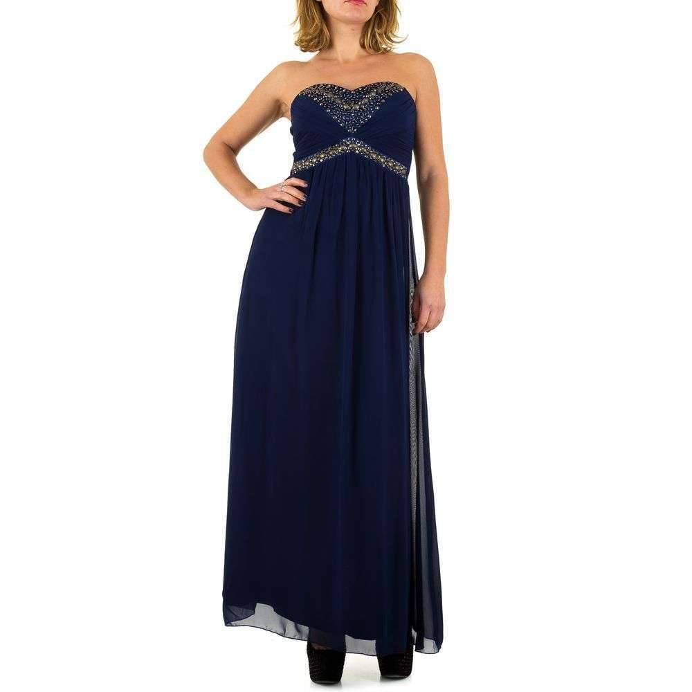 Dames Jurk Van Usco Lang Strapless Donkerblauw usco kopen in de aanbieding