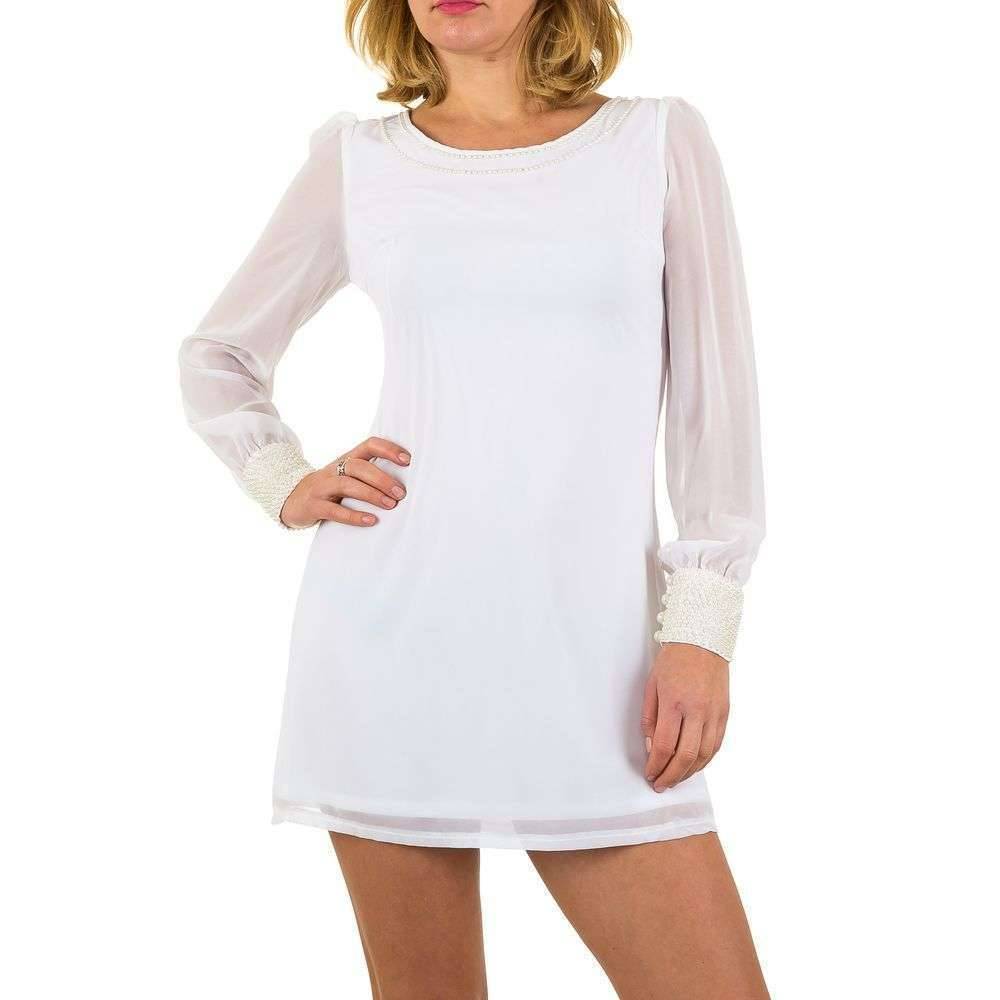 Neckermann Dames Jurk Wit Met Doorschijnende Mouwen neckermann kopen in de aanbieding