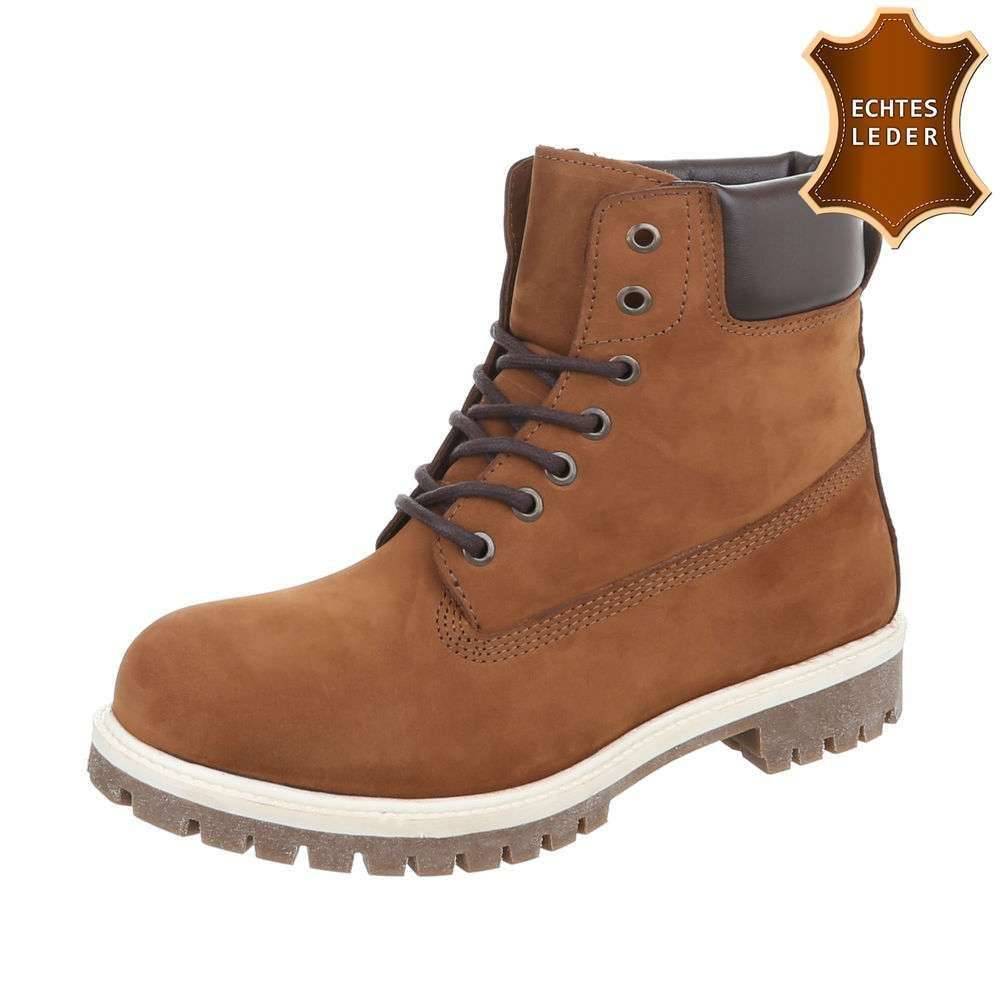 Neckermann Dames Lederen Hoge Schoen Met Veter Bruin neckermann kopen in de aanbieding