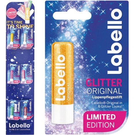 Labello Lipverzorging Glitterhaakstrip 30S labello kopen in de aanbieding