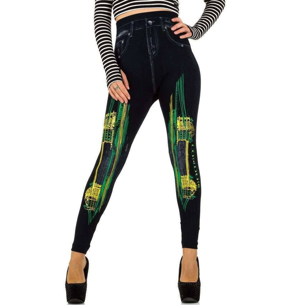 Dames Legging Van Best Fashion 1 Maat Zwart Geel best fashion kopen in de aanbieding