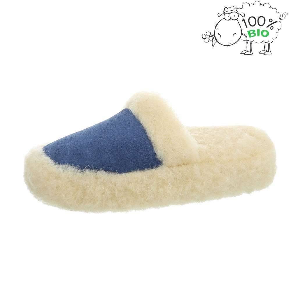 Neckermann Dames Echt Wollen Pantoffel Witblauw neckermann kopen in de aanbieding