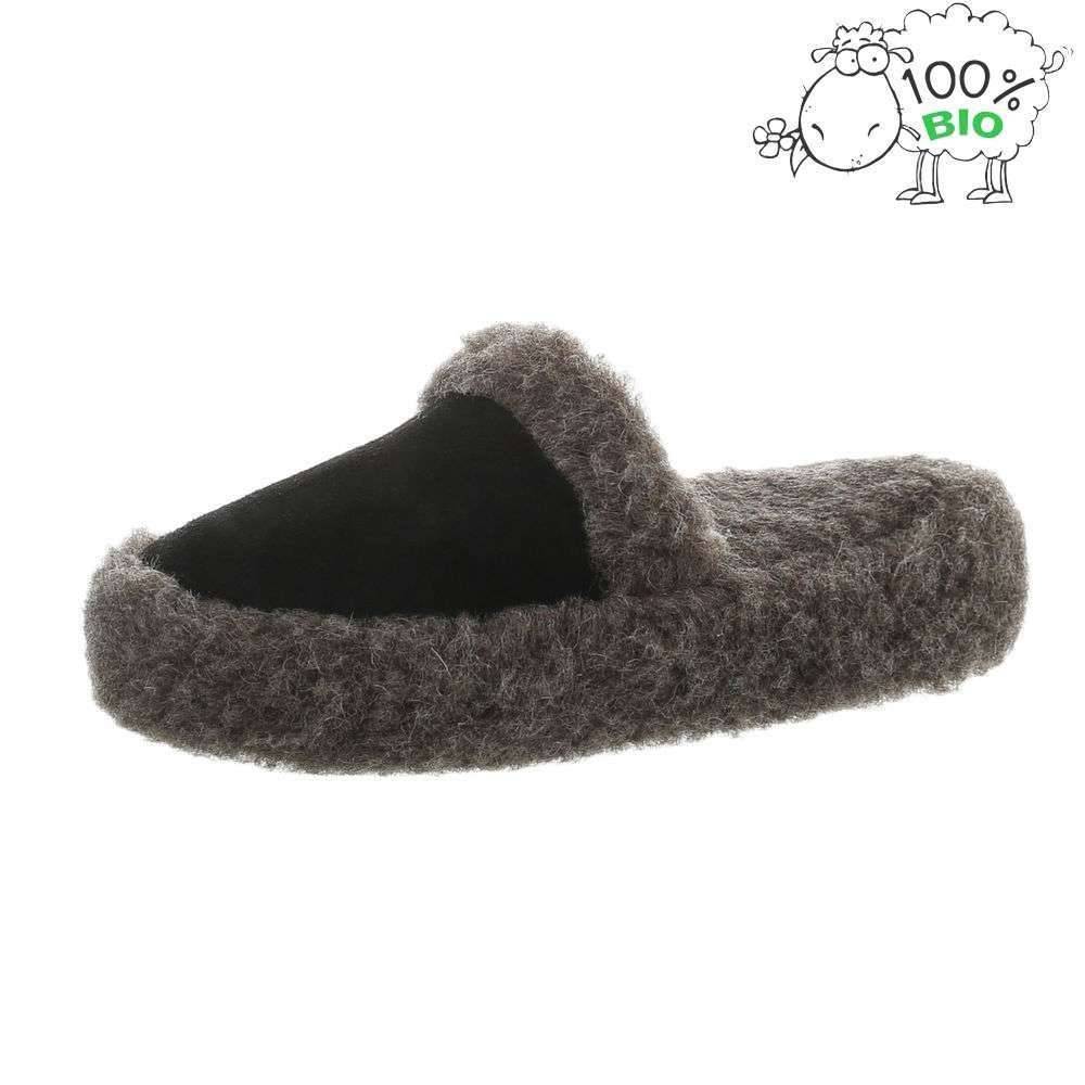 Neckermann Dames En Heren Pantoffel Van Echt Wol Zwart neckermann kopen in de aanbieding