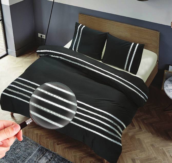 Dekbedovertrek Supreme Laglio Zwart the supreme home collection kopen in de aanbieding