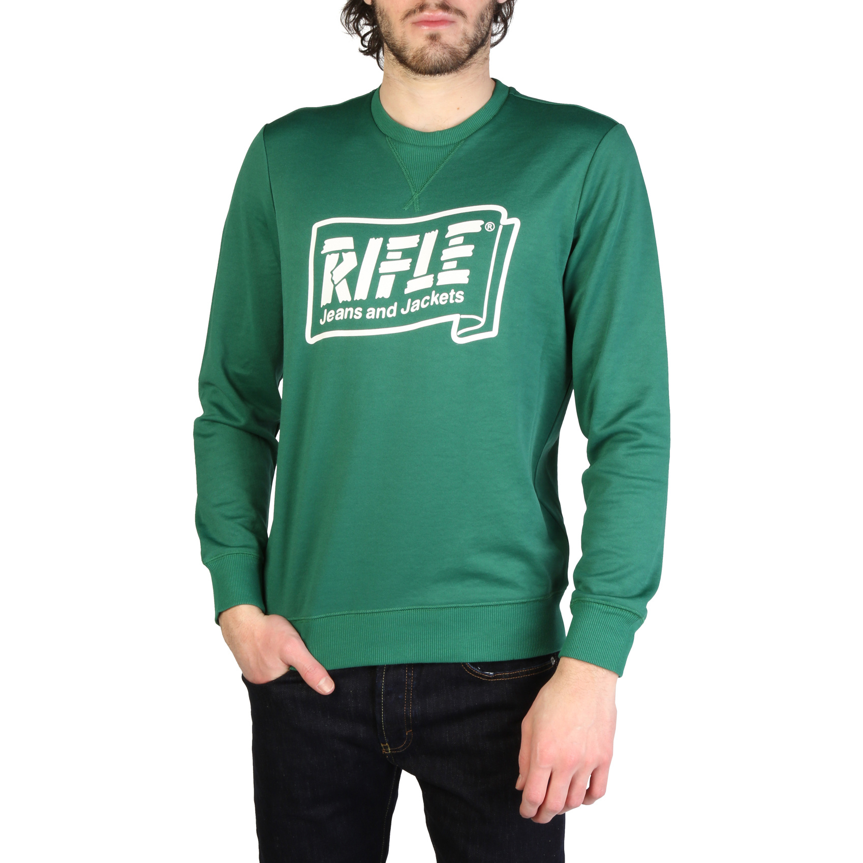 Rifle Heren Sweatshirt Groen rifle kopen in de aanbieding