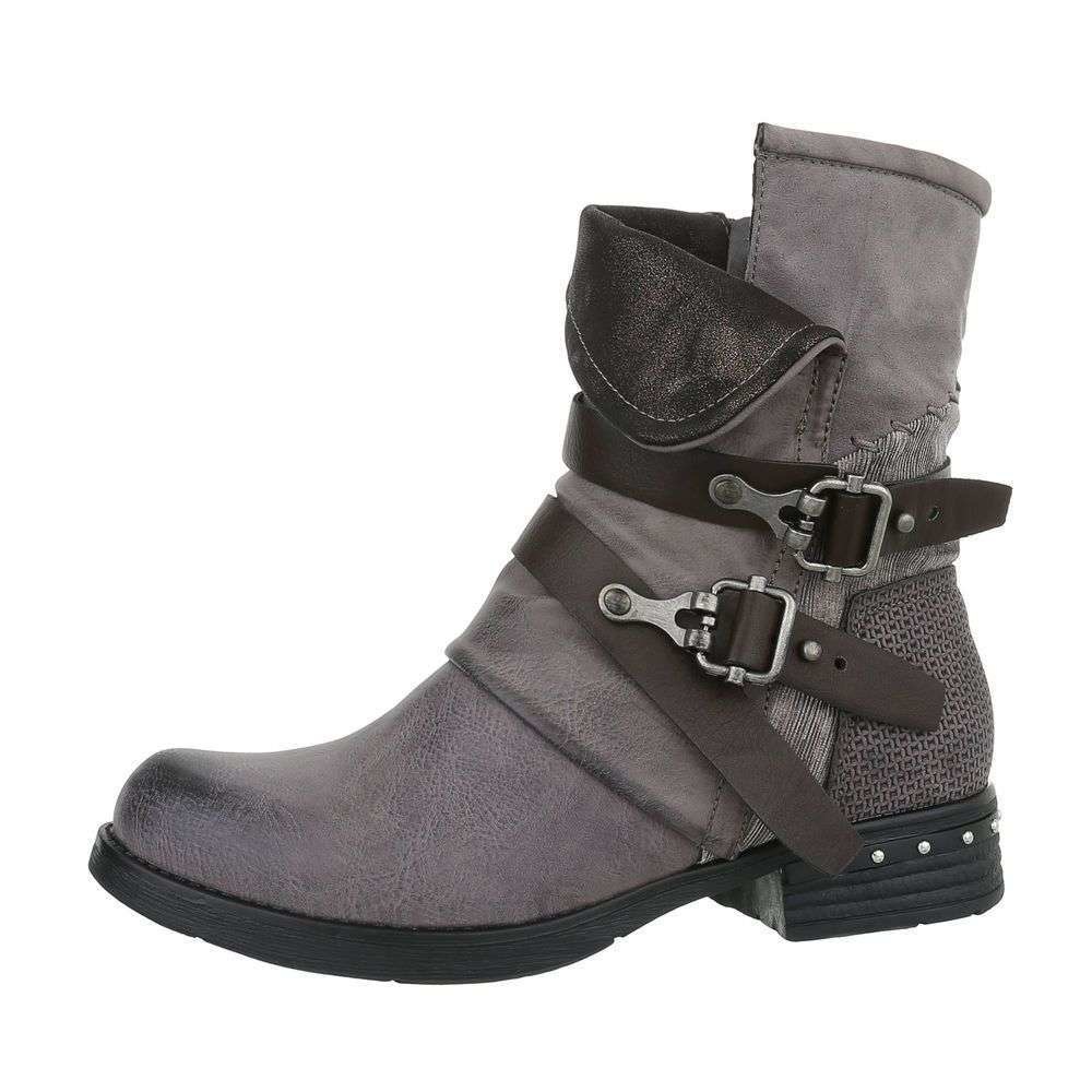 Neckermann Dames Bikerschoenen Grijs neckermann kopen in de aanbieding