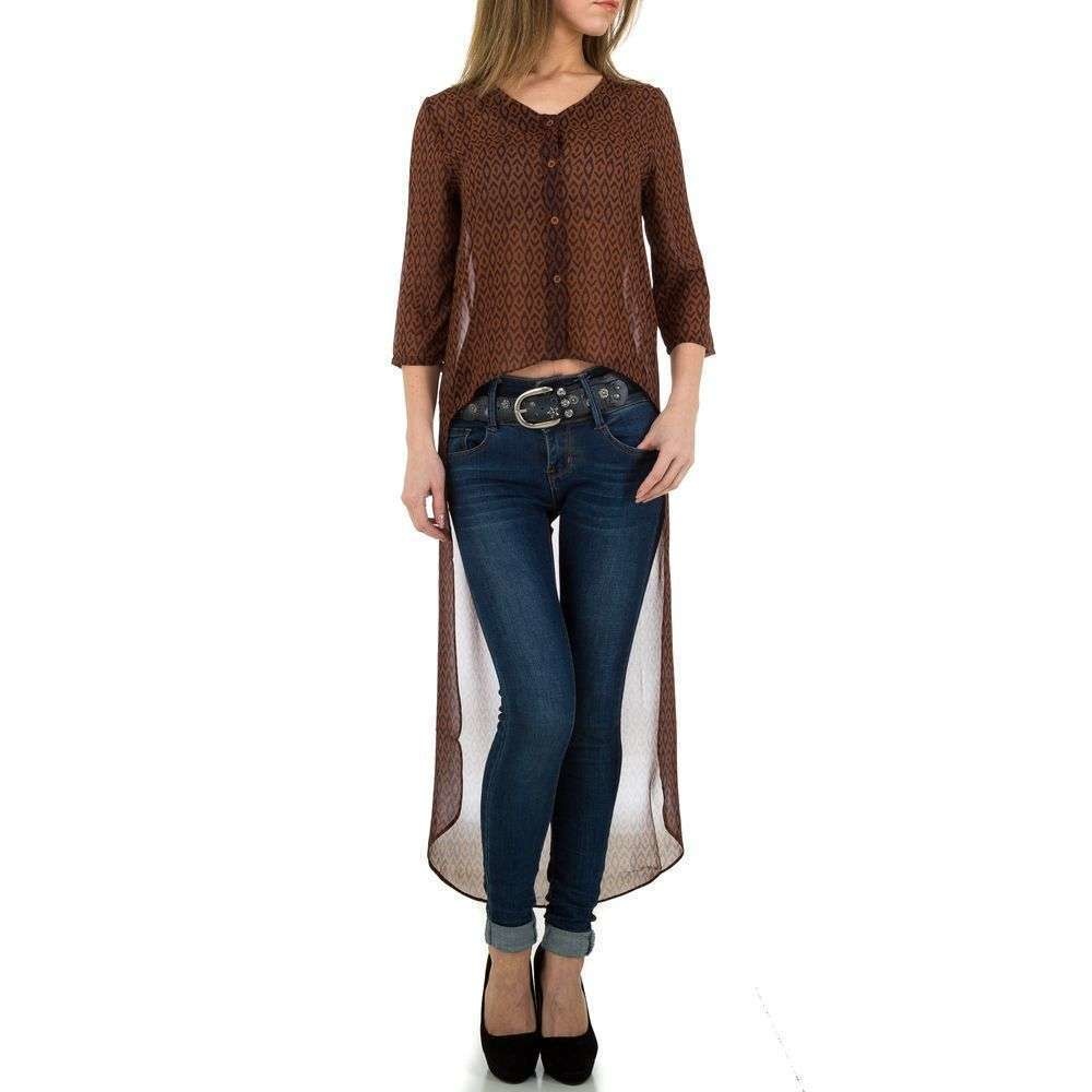 Jcl Dames Lange Blouse Coffee Kl 61020 jcl kopen in de aanbieding