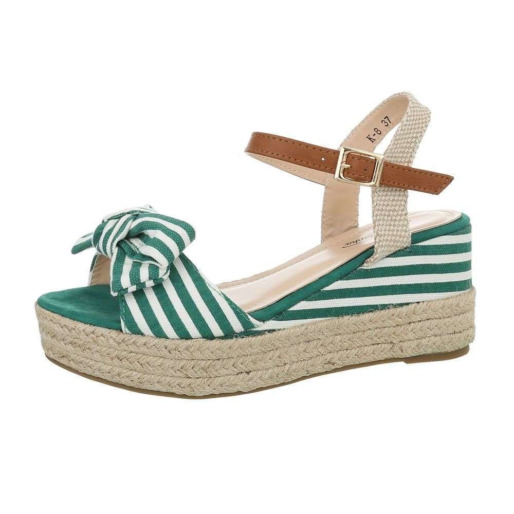 Neckermann Dames Sleehak Sandalen Groen neckermann kopen in de aanbieding