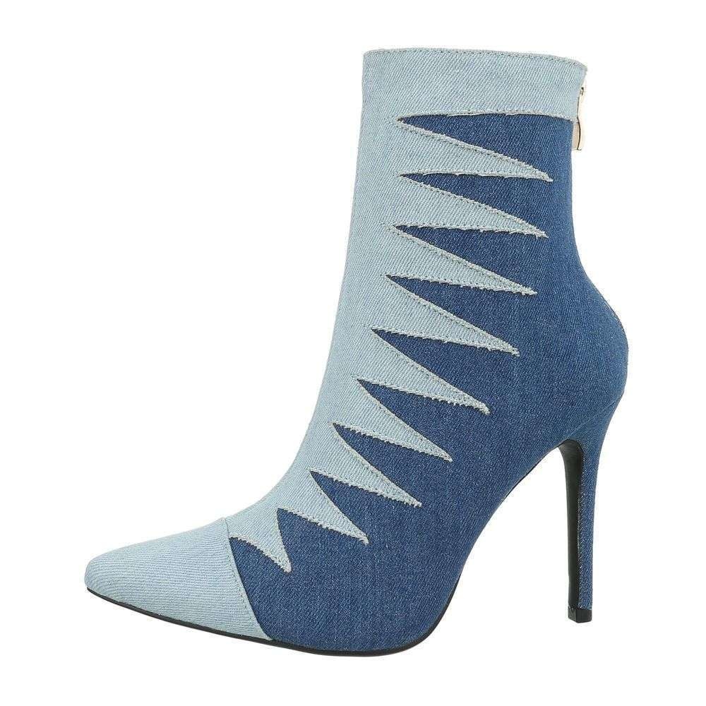 Neckermann Dames Enkellaarzen Met Hoge Hakken Denim neckermann kopen in de aanbieding