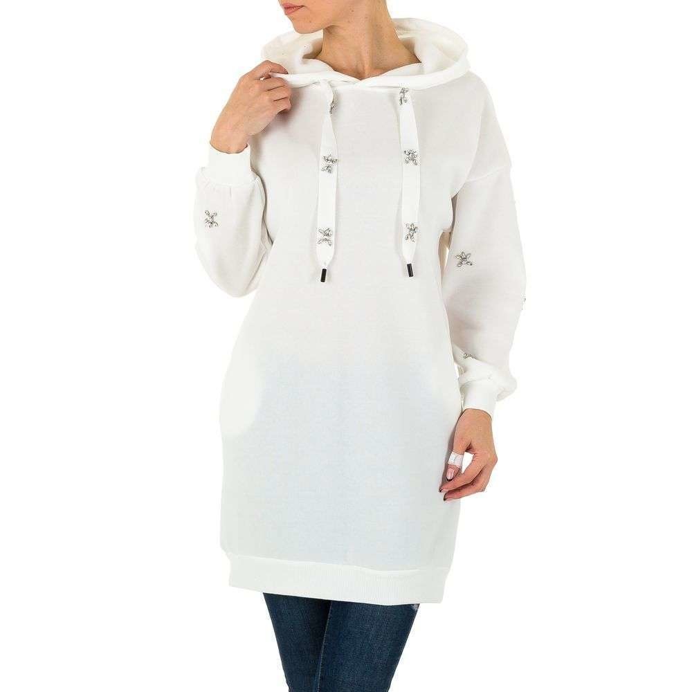 Shk Paris Dames Lange Hoodie Wit Kl M207 1 shk paris kopen in de aanbieding