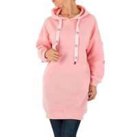 Sweat long à capuche femme rose KL-M207-1