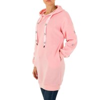 Sweat long à capuche femme rose KL-M207-1