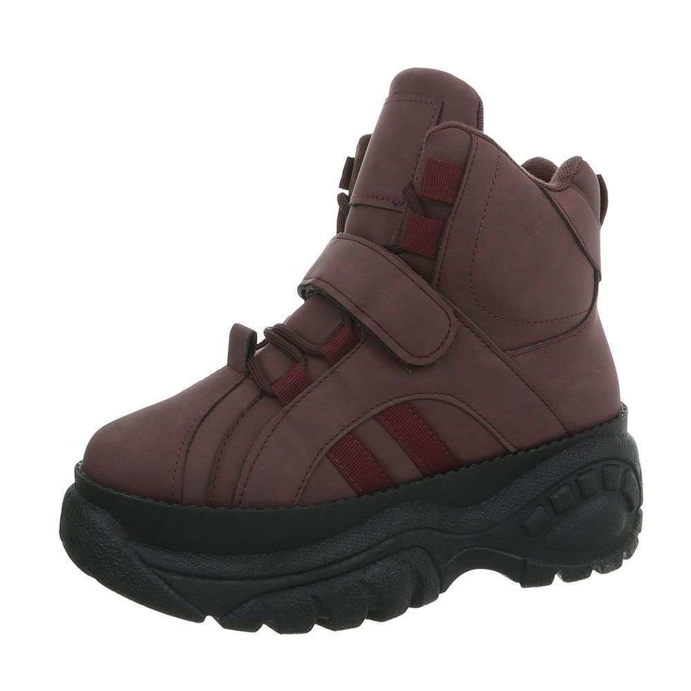 Neckermann Dames Sneaker Hoog Wijn 90011 neckermann kopen in de aanbieding