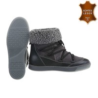 Chaussures décontractées en cuir pour dames noir 2220
