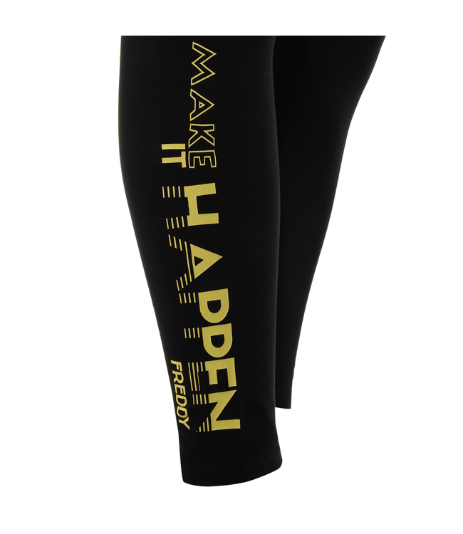 Super Fit ANKLE-LENGTH LEGGINGS WITH A YELLOW PRINT ON THE LEG BOTTOM