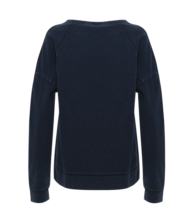 Academy Woman DENIM-EFFECT SWEATSHIRT WITH A TONAL PRINT