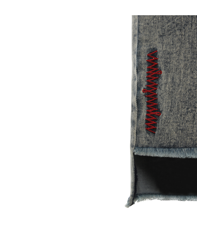 WR.UP® WR.UP® Acid-washed denim, with fringed hems and embroidery