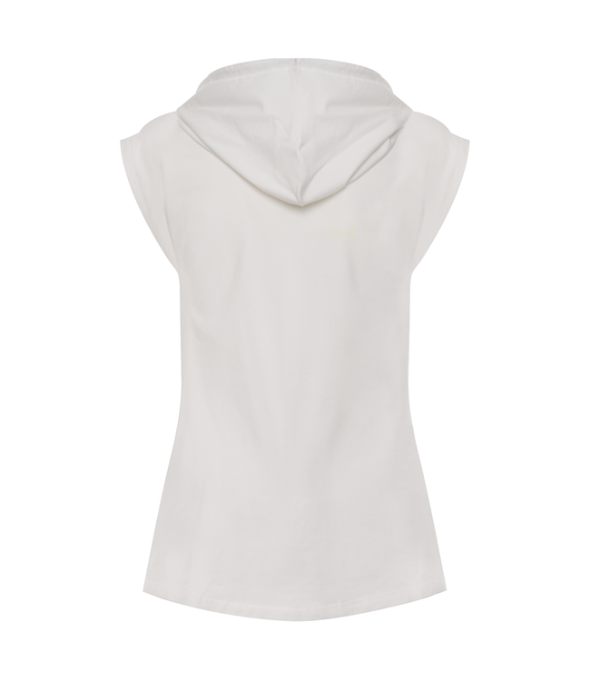 TOP SLEEVELESS SWEATSHIRT WITH MAXI PRINT AND ZIP POCKETS